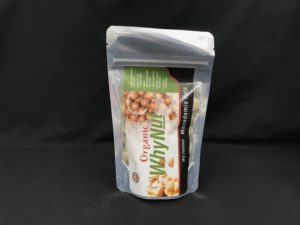foil laminated package of dry roasted macadamia nuts